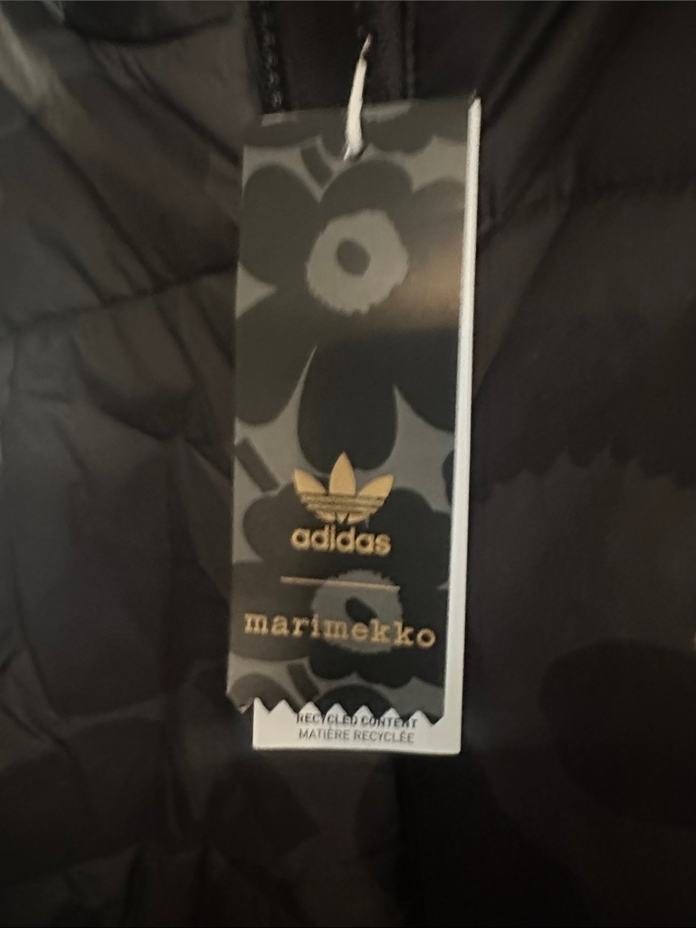 adidas Marimekko designer Floral Camo Puffer Jacket with Gold Accents - Picture 4 of 5